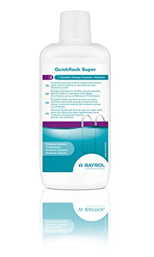 BAYROL Quickflock Super 1 L - Flockungsmittel Pool Sandfilter, flüssig - Sehr schneller Klarmach-Effekt für besonders trübes Poolwasser - Wasserreiniger Pool - Klarmacher Pool Reinigungsmittel