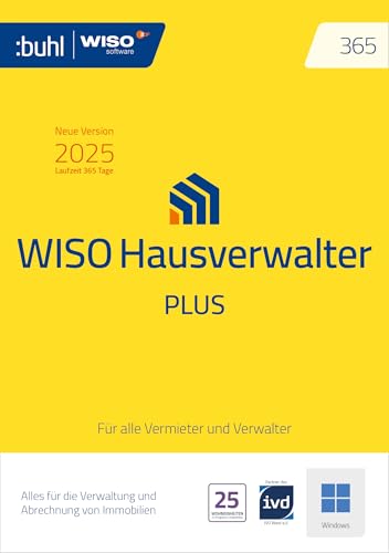 WISO Hausverwalter 365 Plus - Modernes Mieter-Management für bis zu 25 Wohnungen (aktuelle Version 2025)│ Digitaler Download