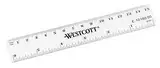 Westcott E-10180 00 Kunststofflineal, Skalierung, 15 cm, 6 Zoll, transparent