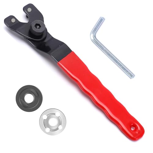 GERUI Winkelschleifer Stiftschlüssel,Verstellbarer Stiftschlüssel,Verstellbar Winkelschleifer Schraubenschlüssel,10-30 mm Schraubenschlüssel Einstellbar mit Innensechskantschlüssel und 2 Flansch 