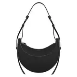 BAUFAS Leather Shoulder Bags for Women, Soft Cute Top Handle Satchel Clutch Purses,PU Leather Hobo Crossbody Tote Dumpling Bags(Bk2)