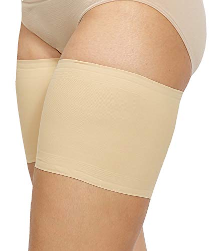 Bandelettes Original-Markenzeichen, Scheuerhemmende, Elastische Oberschenkelbänder, Verhindern Reibung am Oberschenkel. Beige Unisex 5.5". Größe D, X-Large (68-72cm)