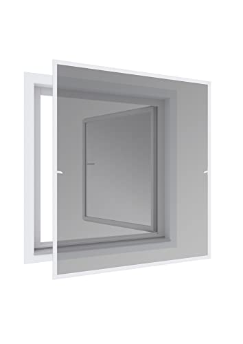 Windhager Insektenschutz Rahmen Fenster EXPERT, Fliegengitter Alurahmen für Fenster, Selbstbausatz 100 x 120 cm, weiß