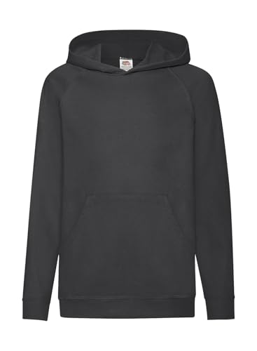 GIDUTEX Kinder Kapuzenpullover Hooded Sweat by Fruit of The Loom (DE/NL/SE/PL, Numerisch, 140, Regular, Schwarz)