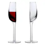 1/2/4 Stück Halbes Glas Wein - 140 Ml Neuartiges Weinglas In Halbierter Form | Champagnerbecher Aus Glas | Kristallklare Weingläser | Langstieliges Halbes Rotweinbecherglas Vintage Hohes Weinglas