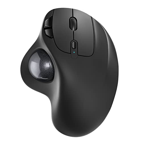 Nulea M501 Kabellose Trackball Maus, Wiederaufladbare Ergonomische Maus, Präzises und Reibungsloses Tracking, 3-Geräte-Verbindung (Bluetooth oder USB), Kompatibel für PC, Laptop, Mac, Windows.