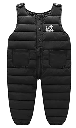 SEAUR Baby Schneehose Winddicht Daunenhose Dick Warm Winterhose Winddicht Skihose Kleinkind Winter Outdoorhose - Schwarz - Gr. 92/98
