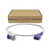 skmeditec SpO2-Sensor, kompatibel mit Nellcor Oximax Sonde, kleines 3,2 Fuß Clip-Kabel mit 9-poligem Anschluss mit Chip, Ersatzkabel für CST062-3120