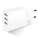 USB Stecker USB Ladegerät, Mehrfach 3-Port 15.5W USB Adapter Steckdose 5V3.1A 2A/1A USB Plug, Netzstecker Netzteil Ladestecker Ladekabel für iPhone, Samsung, Xiaomi, Tablets, Handys, und Mehr