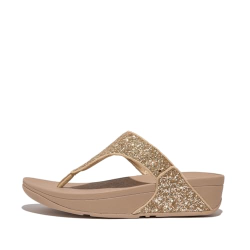 Fitflop Damen LULU Glitter Toe-Thongs Sandale, Latte Beige, 39 EU