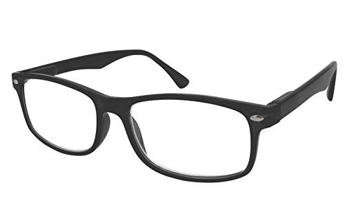 TBOC Lesebrille Lesehilfe für Herren und Damen - Dioptrien +4.00 Mattschwarz Fassung mit Stärke für PC Handy Trend Frauen Männer Senioren Alterssichtigkeit Presbyopie