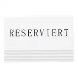 SECURIT Reserviert Tischaufsteller, Deutsch. (5.er Set) Weißes Acryl mit Schwarzer Schrift, Textil, 5 x 16 x 12,5 cm, 5