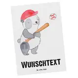 Mr. & Mrs. Panda Personalisierte Postkarte Panda Baseball spielen - Personalisierte Geschenke, Grußkarte mit Wunschtext, Baseballplatz,