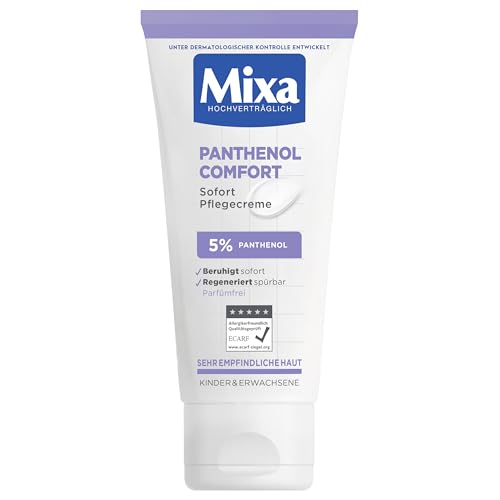 Mixa Sofort Pflegecreme für empfindliche und irritierte Haut, Wundheilcreme gegen Rötungen und extreme Trockenheit, Mit Panthenol, Panthenol Comfort, 50 ml