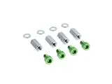 AKF Set: 4x Aluminium-Schrauben Grün + Langmuttern + Scheiben, für Zylinderkopf - für Simson S50, S51, S53, S70, S83, KR51 Schwalbe, SR4 Spatz, Star, Spe