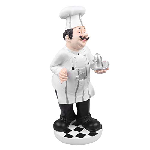 Premium Kochfigur Dekoration – Handgefertigte Harz Skulptur Küchenchef mit Lächeln (12cm Höhe) für Küche Restaurant Café Bar | Bäcker Deko-Figuren Geschenkidee & Sammlerstück