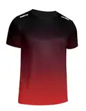 Weardear Herren Sports Tshirts Atmungsaktiv Schnelltrocknend Kurzarm T-Shirts Funktionsshirt Laufshirt Sommer Farbverlauf Sport Muskelshirt Herren Rot XL