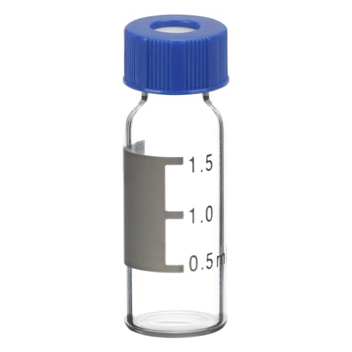 stonylab Autosampler Vials, Chromatographie Probenvials für Gas-oder Flüssigkeitschromatographie Probenkopf-Vials mit Kapillar-Einlagen, 100er Packung, Transparent, 1.5 ml