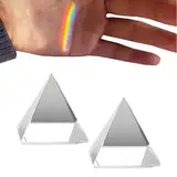 Sonwaha Pyramide Glas Prisma 2PCS Kristall Prisma Optisches Glas in Physik Kristallglas für Sonnenlicht Spektrum und Regenbogen Effekt