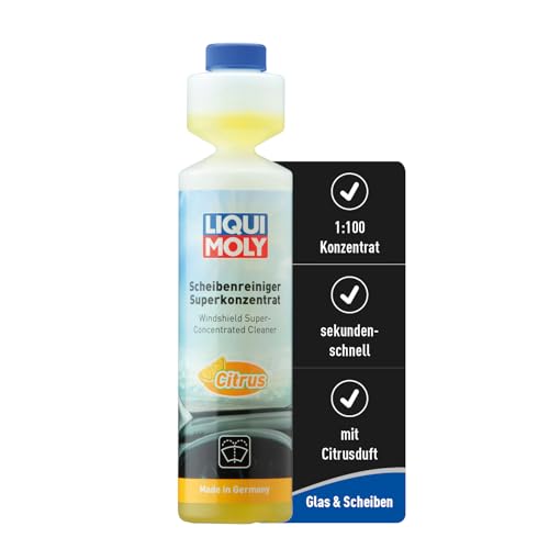 LIQUI MOLY Scheibenwischwasser Scheibenreiniger-Superkonzentrat Citrus, Art.-Nr. 1519 I 250 ml Scheiben-Wischwasser Konzentrat mit Zitronen-Duft für eine schnelle Reinigung I Mischverhältnis 1:100