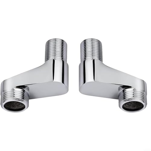 URPIZY Duscharmatur Adapter Set, 2 Stück S-Anschluss Verstellbar 75-225mm, Messing Chrom Duschsystem Verlängerung Für Eckventile, Wandanschlüsse, Badrenovierung
