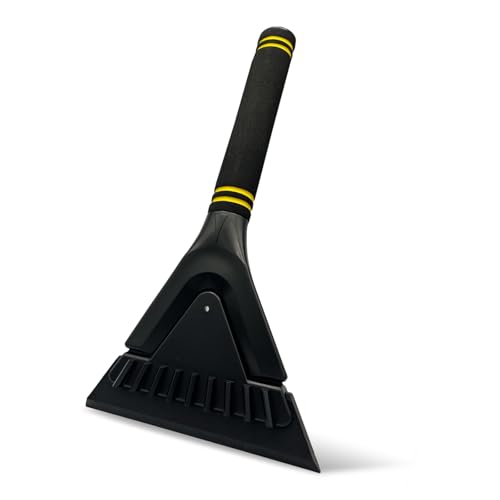 KUKKUME Eiskratzer Auto Eiskratzer mit Schaumstoff Griff und Breiter 14,5 cm TPE-Klinge Scheibenkratzer Abnehmbar für EIS Schnee und Frost Ice Scraper Car Schneekratzer für Auto SUV und LKW (Schwarz)