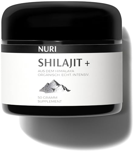 NEU auf Amazon.de | NURI - Reines Himalaya Bio Shilajit Harz Nahrungsergänzungsmittel | Authentisch und natürlich | Enthält Fulvinsäure und Spurenelemente | 50 Gramm.