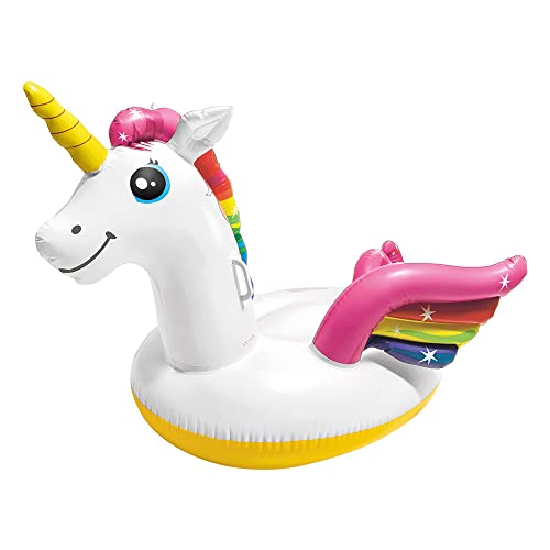 Intex 57561NP - Aufblasbares Reittier Einhorn, Vinyl, Mehrfarbig, 198x140x102 cm