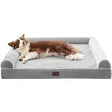 WESTERN HOME Orthopädisches Hundebett mittelgroße Hunde hundesofa Hundecouch Bettchen mit Hoher Rand Grau 106x76x10cm