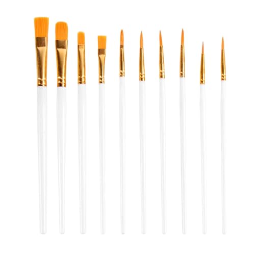 Künstlerpinsel, Aquarellpinsel aus Acryl, flexible glatte Borsten | 10-teiliges detailliertes Pinselset mit ergonomischer Haftung für Acrylmalerei, Aquarellkunst, Arbeiten von