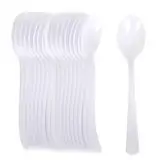 100 Wiederverwendbare Löffel 19 cm – Hochbelastbar, Weiß – Ideal für Geburtstag, Picknick, Party, Buffet, Hochzeit, Catering, Grill – Entspricht allen EU-Richtlinien | RASMACOR |