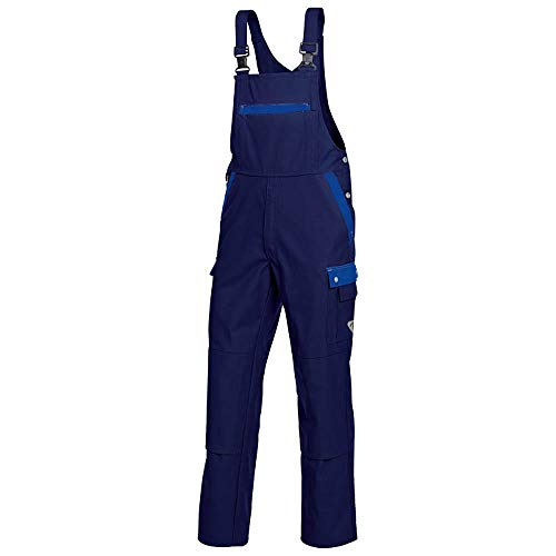 BP Profil 1844-720-10 Latzhose - Stretch-Hosenträger - Verstellbarer Bund - Taschen für Knieschoner - 65% Polyester, 35% Baumwolle - Normale Passform - Größe: 52 - Farbe: dunkelblau/königsblau