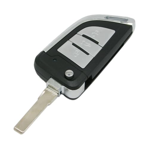 BROVACS Modifiziertes, verbessertes Schlüsselgehäuse, kompatibel mit Volkswagen Golf 7, MK7, GTI, Skoda, Octavia, 3 Tasten, schlüsselloser Zugang, Schlüsselgehäuse HU66 Blade SS8201E