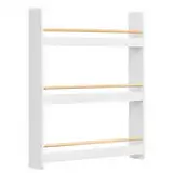 SONGMICS Bücherregal Kinder, Kinderregal mit 3 Ebenen, Spielzeugregal, Wandregal, für Kinderzimmer, Spielzimmer, weiß-naturfarben GKR013W02