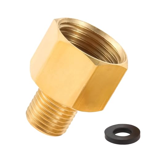 LPG Gas Adapter 1/2" R x 1/4" LKS, Messing Gas-Schlauch-Adapter für Gaskocher, Gasflaschen Adapter, Gasschlauch Verbinder, Campingkocher, Grill, Hockerkocher, mit Dichtung, Übergangsstück Gasgeräte