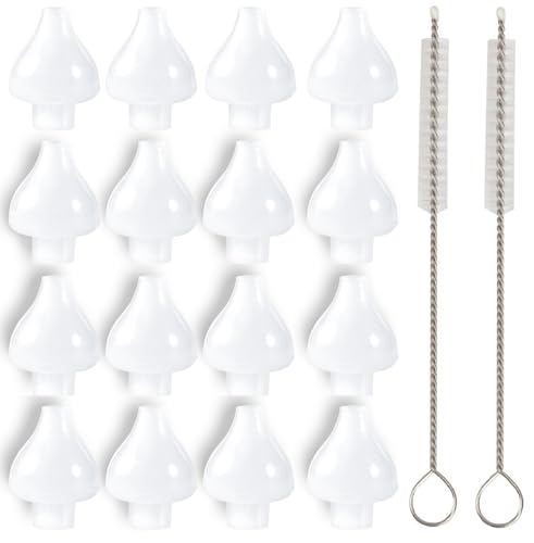 Babywnoss - spitze der bebe nasenspritze, weiß - ersatz von silikon fliegenden mund babys (Weiß, 16 Spitze der Bebe Nasenspritze + 2 Bürsten)