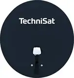 TechniSat TECHNITENNE 60 Satelliten-Schüssel für 2 Teilnehmer (60 cm digital Sat Anlage, Komplettset aus Antenne mit Masthalterung und Universal-Twin-LNB) anthrazit