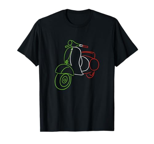 Vintage Motorroller Scooter Italien Flagge T-Shirt