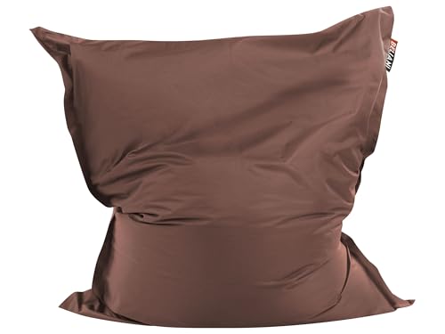 Modern Sitzsack Hülle Extra Groß aus Nylon mit Reißverschluss Klettverschluss Wasserdicht Langlebig für Innen und Außen 140 x 180 cm Braun Fuzzy