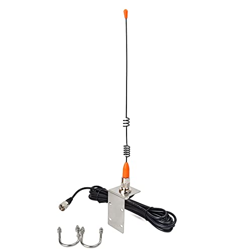 HYS UKW-Marine-Antenne, 156-163 MHz, Antenne mit Halterung, 5 m, RG58-Kabel, kompatibel mit VHF-Mobilfunkgeräten für Yacht Kreuzfahrt Schiff LKW Wohnmobil (Orange)