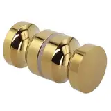 Moderner Badezimmer-Duschtürgriff aus Aluminiumlegierung mit schlanker Chrombeschichtung, passend für die meisten Standardstärken von 6 bis 18 mm (Gold)