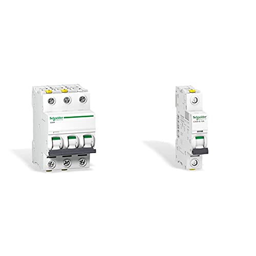 Unbekannt Schneider Electric A9F04316 Leitungsschutzschalter iC60N, 3P, 16A, C Charakteristik & A9F03110 Leitungsschutzschalter iC60N, 1P, 10A, B Charakteristik