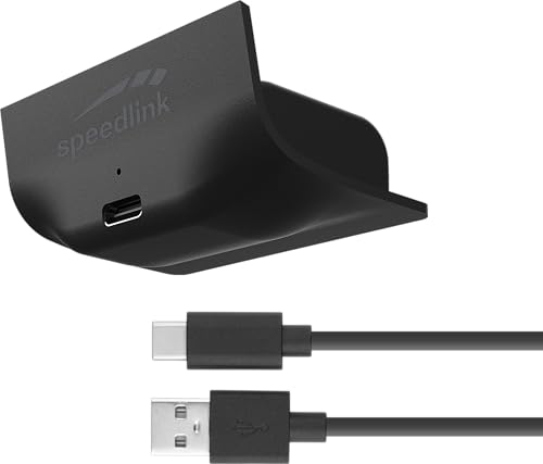 Speedlink PULSE X Play & Charge Kit - Xbox Controller Akku mit Befestigung für Xbox Series X/S Controller, 1000mAh für zusätzliche 8 Stunden Spielzeit, 3 Meter Kabel, schwarz