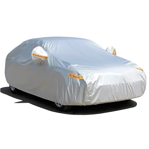 Universale Autoschutzhülle - Autoabdeckung - wasserdichte Autoplane für PKW/KFZ – Car Cover in Silber für umfassenden Schutz