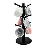 ADERTOS Tassenständer Becherhalter Holz Tassenhalter Tassenbaum Baumbecherhalter Kaffeebecher Baum Abnehmbar Coffee Mug Stand Runder Boden Kaffeetassenständer mit 6 Haken für Kaffeetassen Becher
