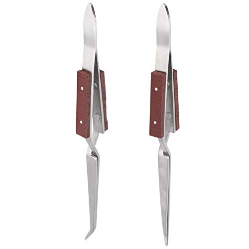 2 Stück Verschlusspinzette, gebogene gerade Pinzette Juweliere, Schmucklöten DIY Craft Tool