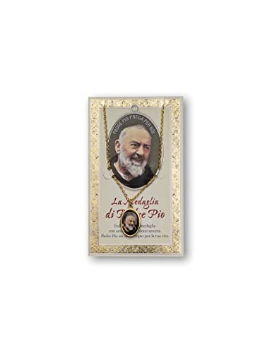 Fratelli Bonella | Medaille Padre Pio und Gebetskarte | Made in Italy