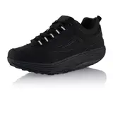 Fusskleidung® Damen Herren Sneaker Abrollsohle Sportschuhe leichte Gesundheitsschuhe Schwarz Silber Schwarz EU 41