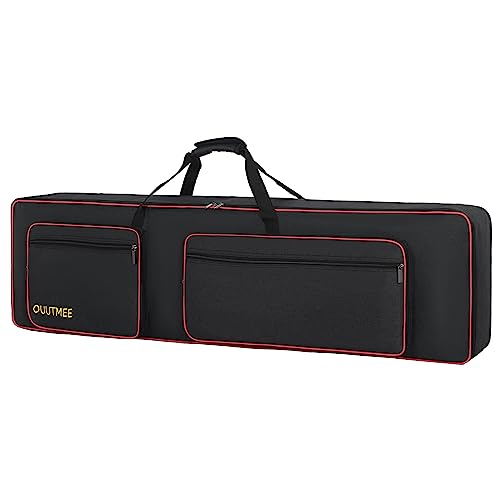 OUUTMEE tasche keyboard 88 keyboard, keyboard tasche, für E-Klaviere, 600D Oxford-Stoff mit 10 mm Startseite, Gigbag (schwarz) Stoßfest, wasserdicht, vier Eckenschutz