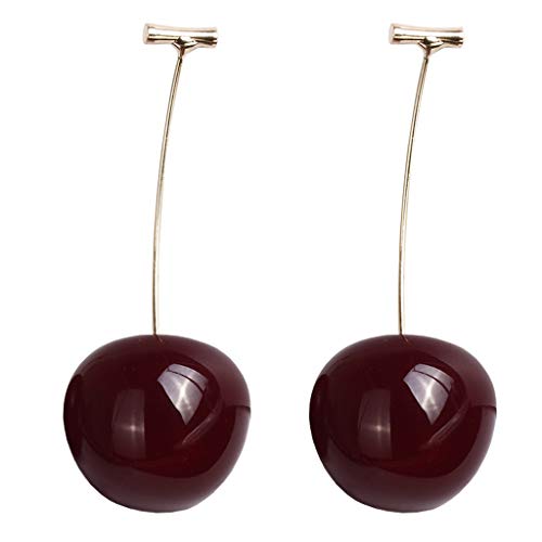 Kleine rote Farbe, einfache Form, schlichte, zarte glänzende Ohrringe, Pin-Schmuck, Einheitsgröße, Harz, Kein Edelstein